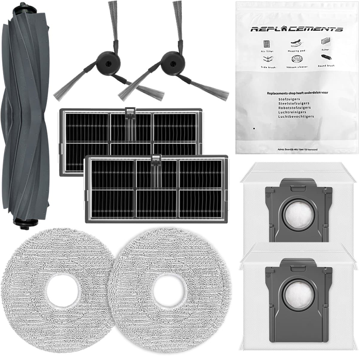 Replacements®Onderdelen set Geschikt voor Dreame L40 Ultra, X40 Ultra, Mova P10 en Mova P50 Ultra - 9 stuks — afbeelding 1