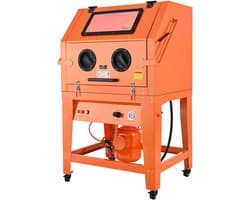 Zandstraalcabine - Stalen Zandstraalunit op Wielen - Capaciteit 926 L - Straalmiddelreservoir 121 L - Stofafzuiging 1,6 pk - Voor Grote Onderdelen