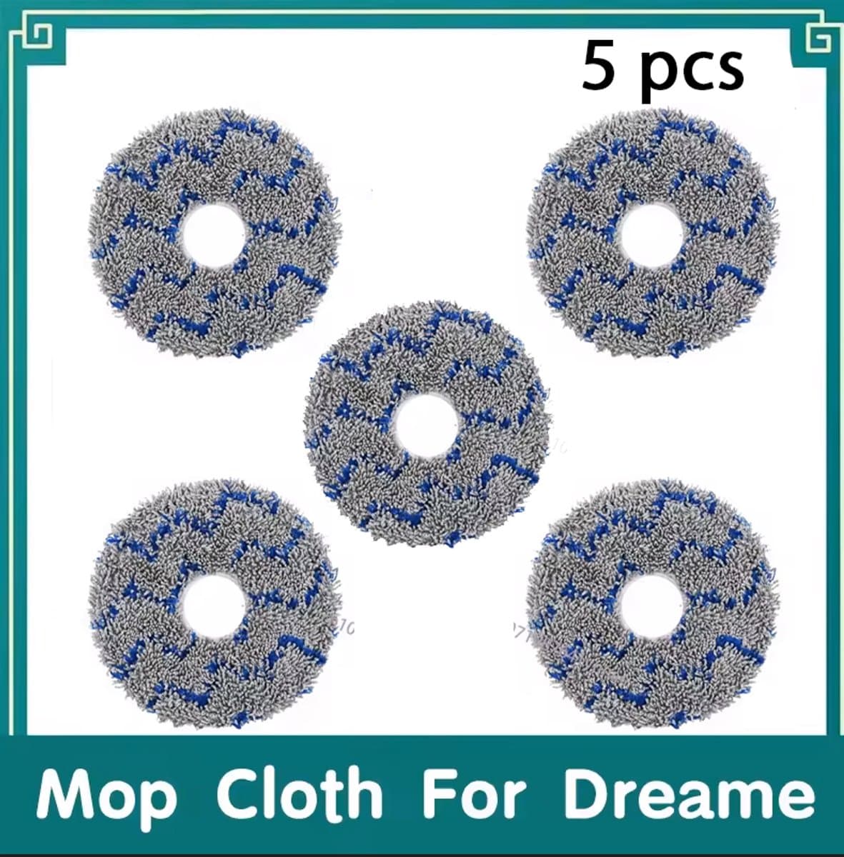 5 stuks Dweildoek Geschikt voor Dreame X10 + X20 L20 Ultra L30 Ultra X20 Pro L10s Pro Ultra X40 Ultra X40 Pro S30 Pro Stofzuiger — afbeelding 1