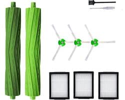 Vervangende onderdelen accessoires geschikt voor iRobot Roomba i7 i6 i8 i3 i4 i1 e5 e6 I E J-serie stofzuiger bevat 1 multi-oppervlak rubberen borstel en 3 pack filter, 3 zijborstels
