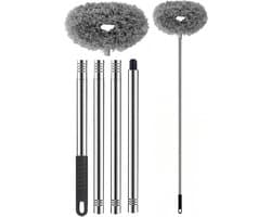 Ventilator Reiniger - Stofdoek Bladen - Huis Stoffen Vrij - Uitschuifbaar Handvat - Tot 140 cm - Grijs