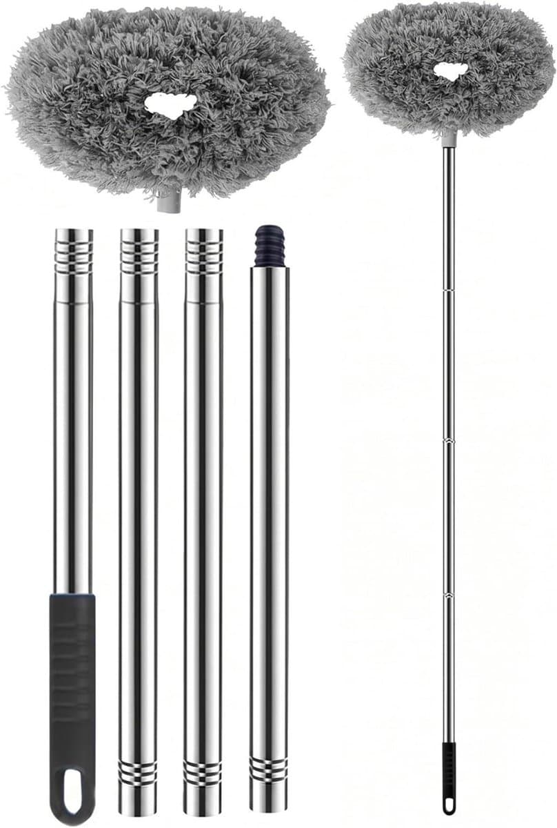 Ventilator Reiniger - Stofdoek Bladen - Huis Stoffen Vrij - Uitschuifbaar Handvat - Tot 140 cm - Grijs — afbeelding 1