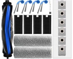 18-delige accessoireset geschikt voor Ecovacs Deebot T80 Omni robotstofzuiger - rubberen hoofdborstel, 4 filters, 2 dweilen, 4 zijborstels, 6 stofzakken, reinigingsborstel