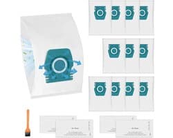 Set van 12 TU-stofzakken geschikt voor Miele Pure Air TU 3D-stofzuigers, geschikt voor Guard L1/S1 Junior Flex, Parquet Silence, AllFloor Performance, Comfort Electric Cat & Dog-serie, inclusief 4 uitlaatfilters.