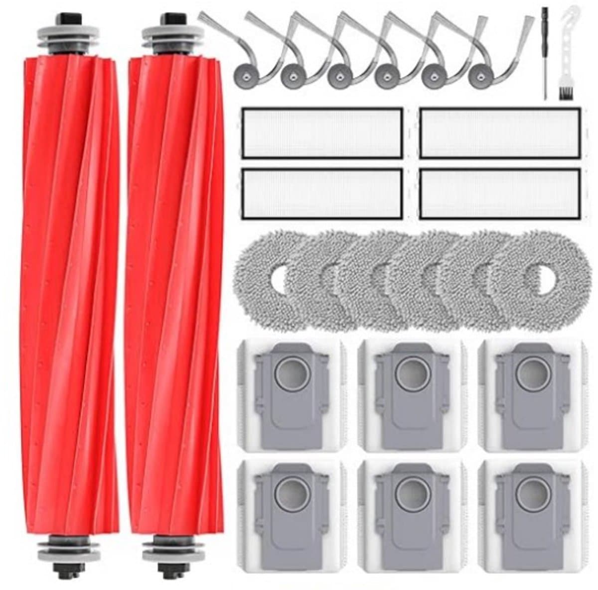 Geschikte accessoires geschikt voor de QV35A/QV35S steenveger: hoofdborstel, filter, HEPA-stofzak, dweil. — afbeelding 1