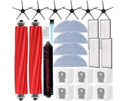 Accessoirekit Geschikt voor Roborock S7 MaxV Ultra / S7 Pro Ultra stofzuiger, 2 hoofdborstels, 1 reinigingsborstel, 6 reinigingsborstels