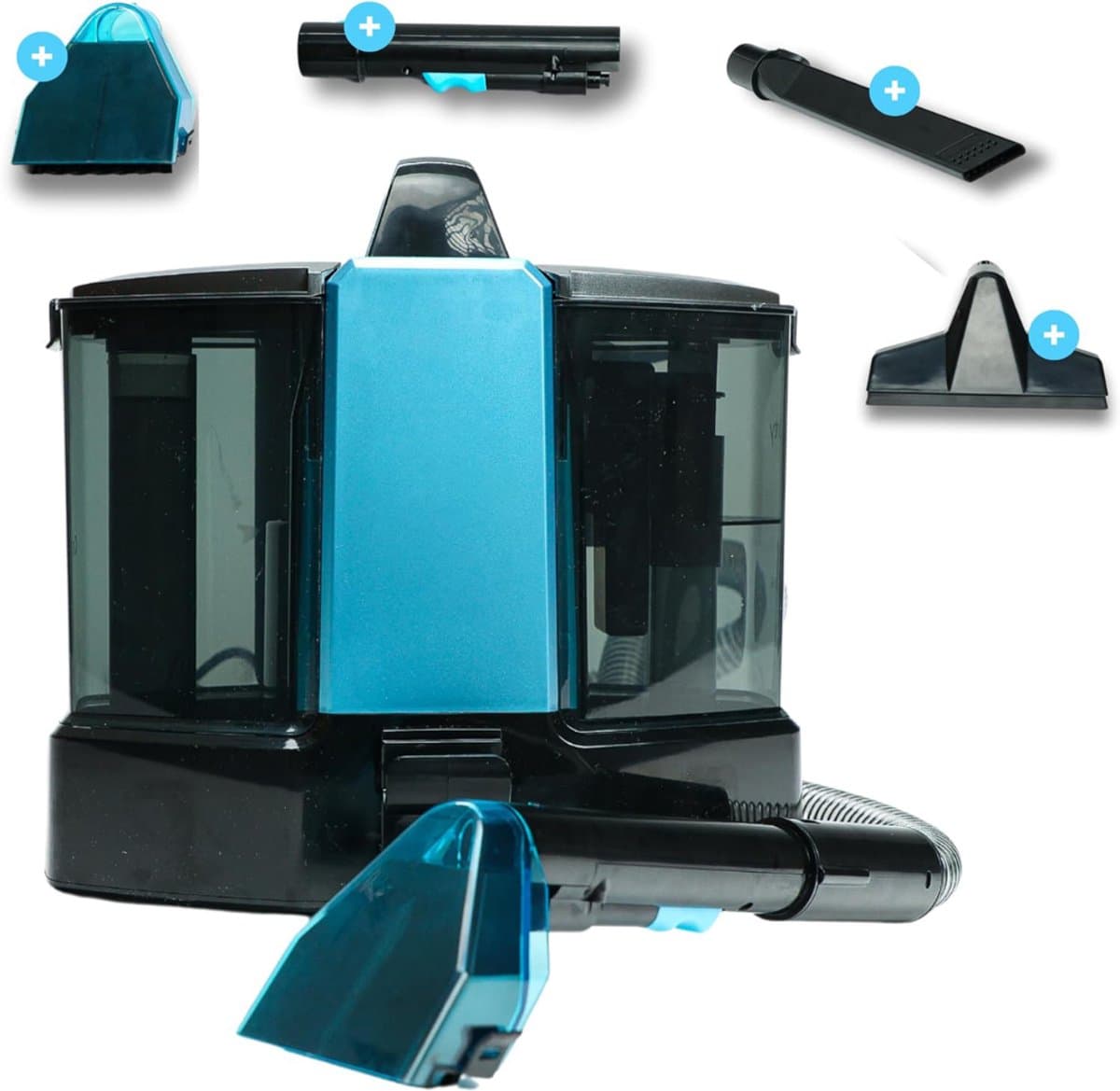 TopChoice® Tapijtreinger - Vlekkenreiniger - Zetelreiniger - met 4 Opzetstukken - Blauw — afbeelding 1