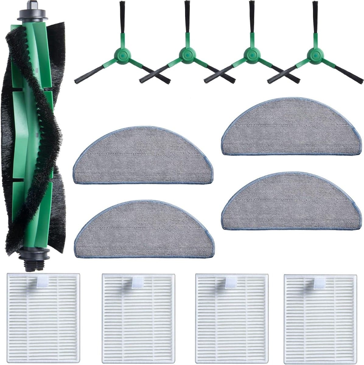 13 Stuks Accessoireset gescht voor iRobot Roomba Combo 2 Essential Y0140/Y0112/Y0110, voor Roomba 105 Combo Vervanging, 1 handborstels, 4 filters, 4 zijborstels, 4 dweilpads — afbeelding 1