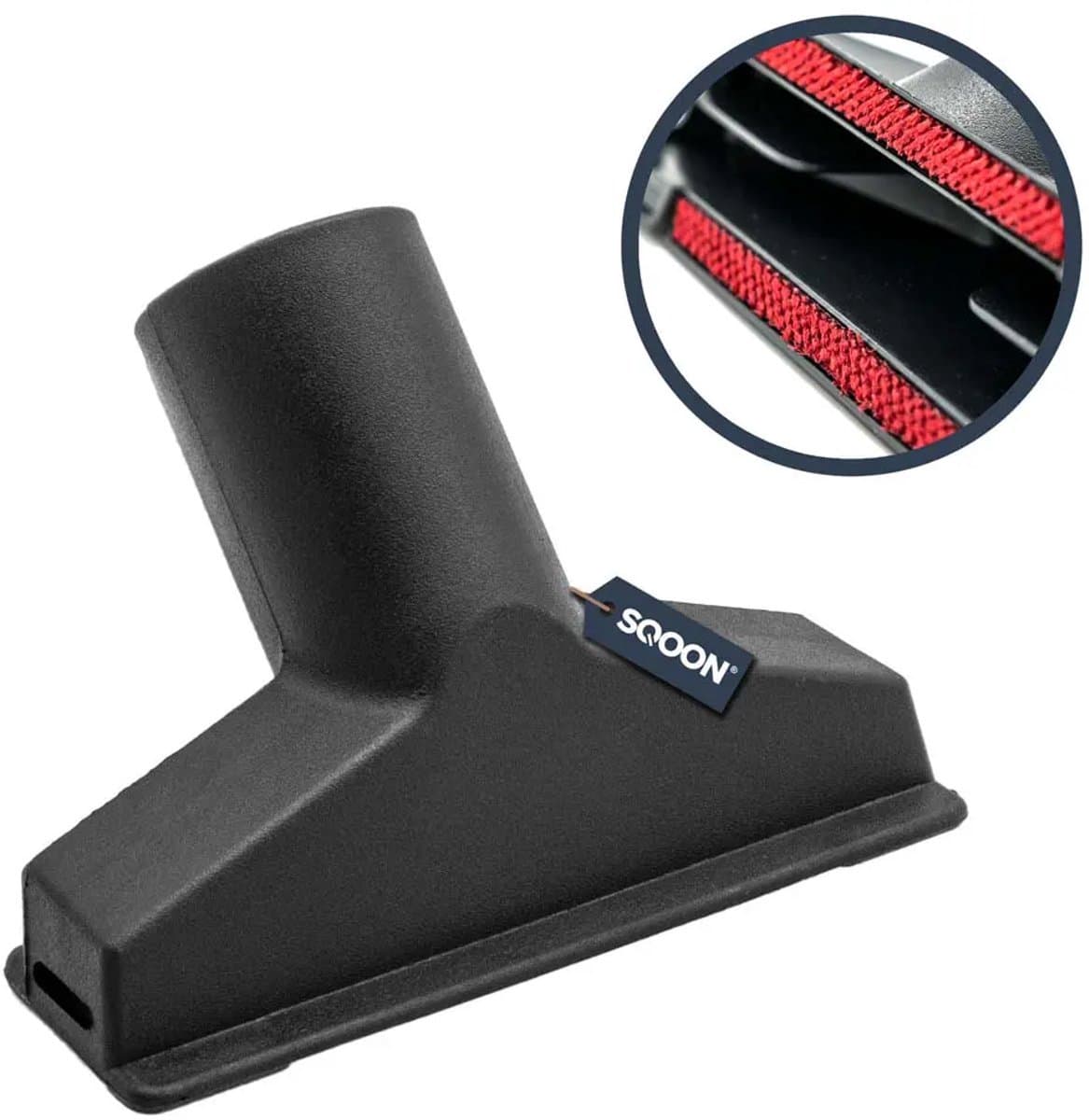 SQOON® Zuigmond 32 mm Geschikt voor Electrolux, Nilfisk & Numatic - Met rode fluwelen strips - Voor meubels, bekleding & tapijt — afbeelding 1