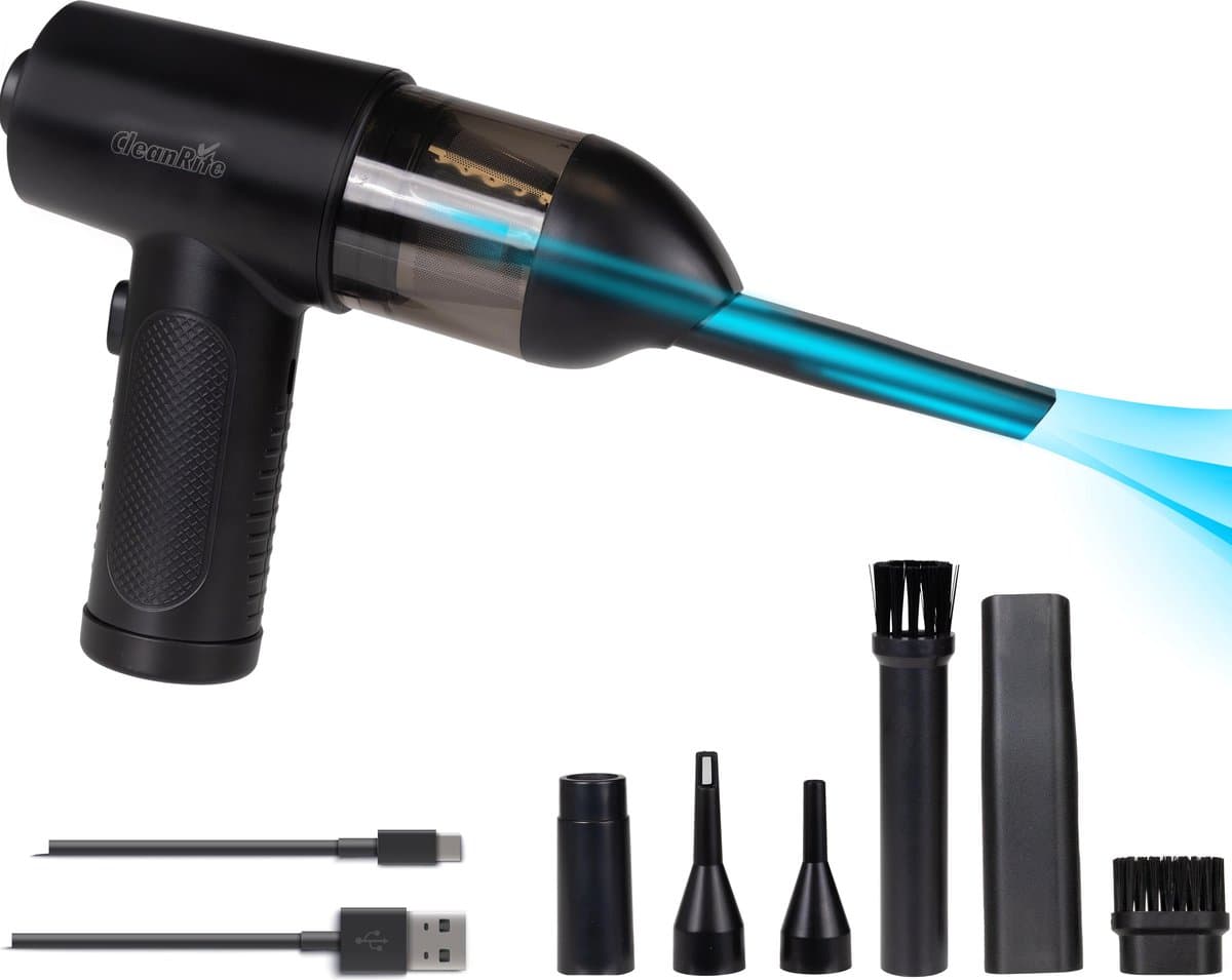 CleanRite Auto Stofzuiger Draadloos - Autostofzuiger - Kruimeldief - Handstofzuiger - 68W - Zwart — afbeelding 1
