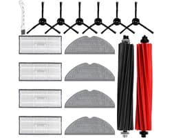 JGS Premium - Accessoires voor robotstofzuiger - 17 stuks - Hoofdborstels - Reinigingsdoeken - Filters - Zijborstels - Reinigingsborstel