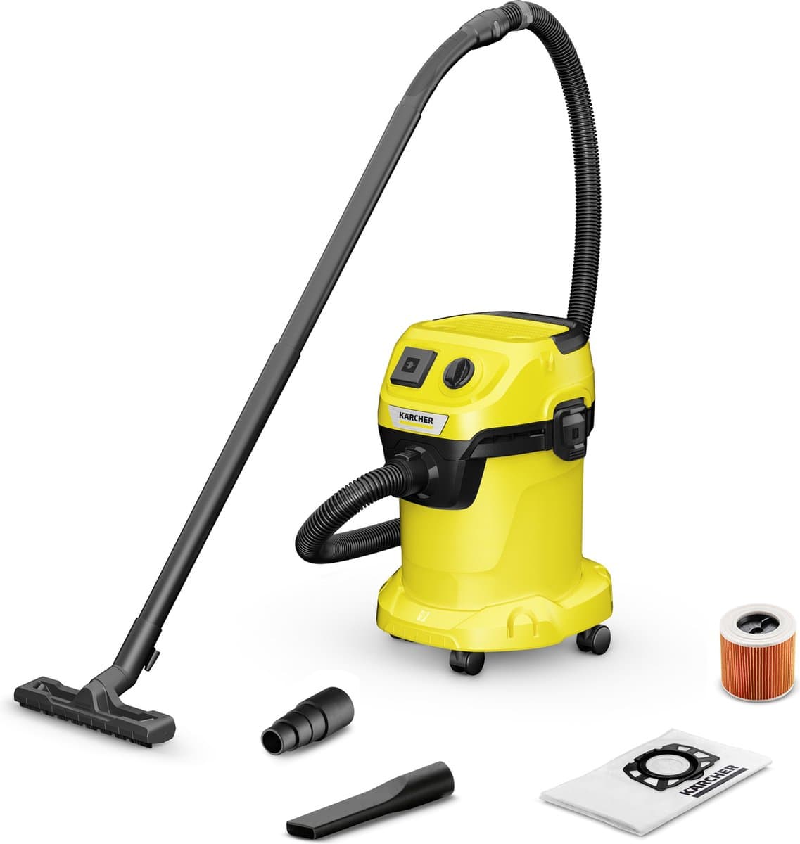 Kärcher WD 3 P V-17/4/20 *EU III Nat- en Droogzuiger - 1000 W - 17 liter - Geïntegreerd stopcontact - Patroonfilter — afbeelding 1