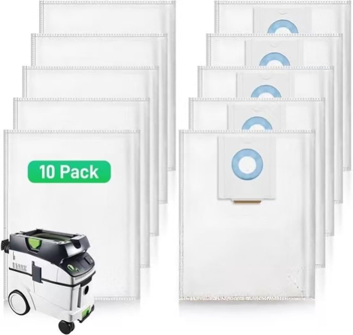 10 stuks 496186 zelfreinigende filterzakken voor Festool CT 36 CTL 36 CTM 36 stofzuigers SC FIS-CT 36/5 stofzuiger (vervangingsstofzak) — afbeelding 1