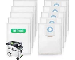 10 stuks 496186 zelfreinigende filterzakken voor Festool CT 36 CTL 36 CTM 36 stofzuigers SC FIS-CT 36/5 stofzuiger (vervangingsstofzak)
