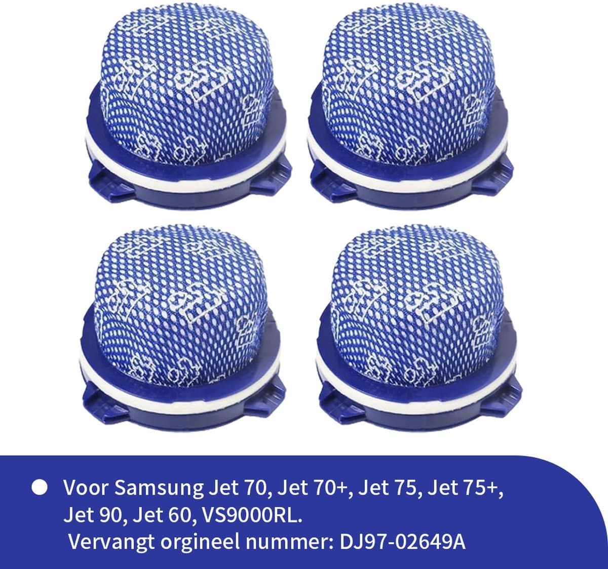 Replacements® Filters geschikt voor Samsung Jet 60 - 75 en 90 series - 4 stuks — afbeelding 1