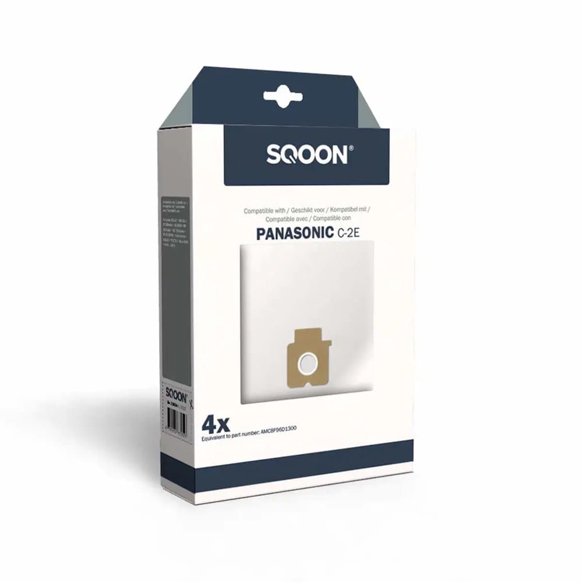 SQOON® Stofzuigerzakken Geschikt voor Panasonic 7000 Serie – Vervangt Model AMC8F96D1300 – High Filtration voor Optimale Stofopname - (SQ27) - 4 Stuks — afbeelding 1