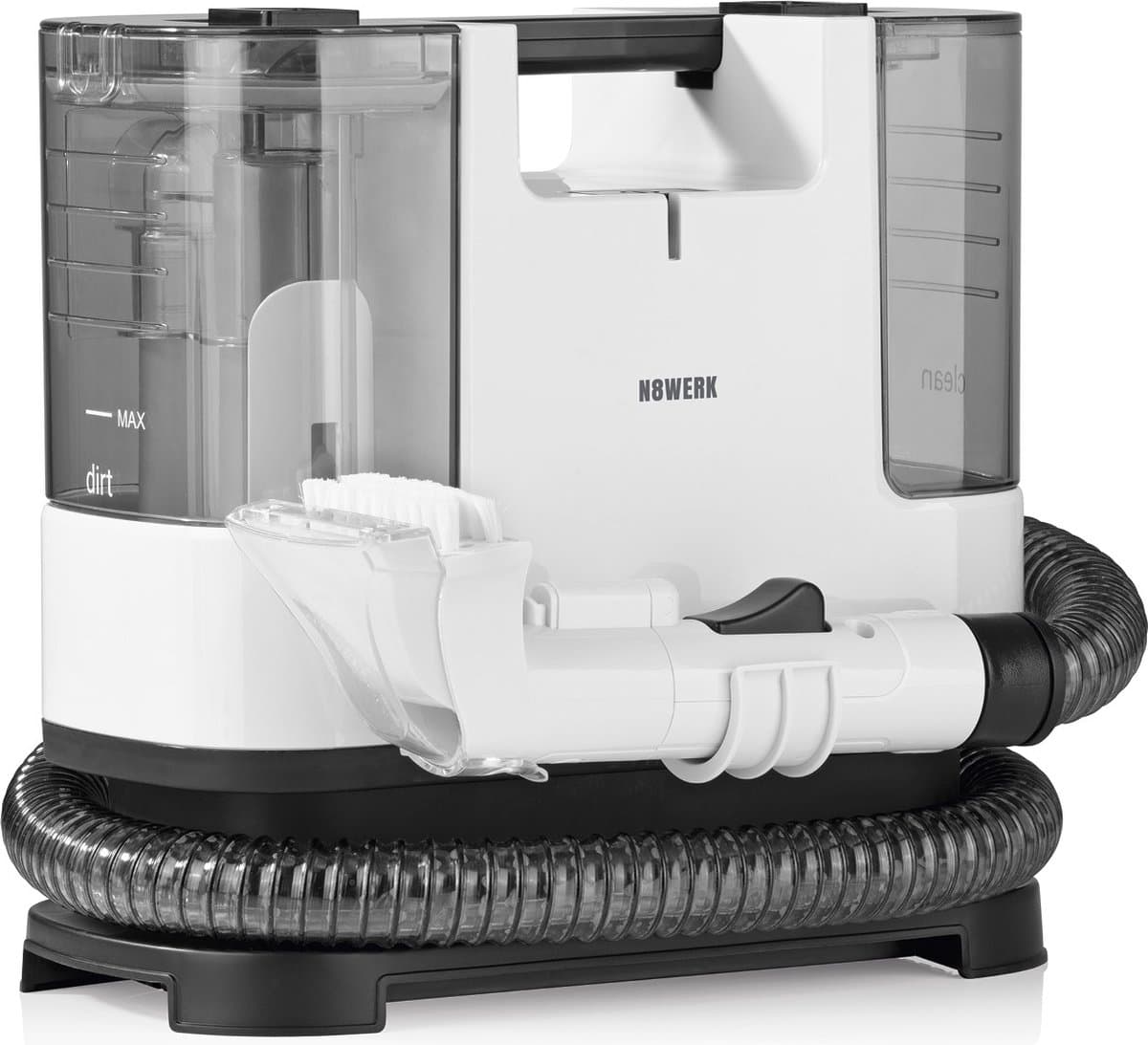 N8WERK Portable Clean meubel- en tapijtreiniger, licht en compact - vlekkenverwijderaar, krachtige 400 watt motor - schoon- en vuilwatertank — afbeelding 1