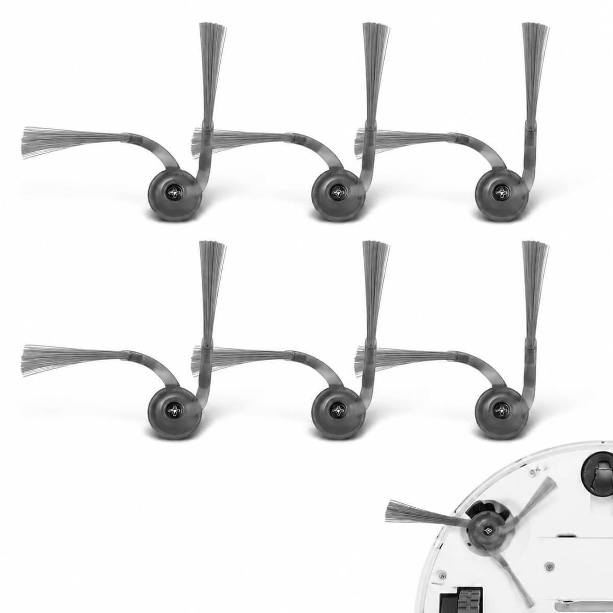 6 Zachte Zijborstels voor Roborock Robotstofzuigers — afbeelding 1