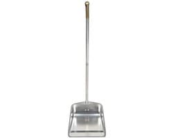 Stofblik met lange steel - Stoffer en blik - Huishoudelijk schoonmaken - Stevige metalen constructie - 86 cm - Zilver