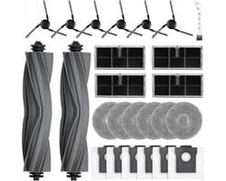 Een accessoireset van 25 stuks voor de Dreame X40 Ultra Complete / X40 Master / L40 Ultra / Mova P50 Pro Ultra robotstofzuigers, inclusief 2 hoofdborstels, 4 filters, 6 reinigingsdoeken, 6 stofzakken, 6 zijborstels en 1 reinigingsborstel.
