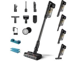 Philips Steelstofzuiger met Dweilfunctie XC7057/01 - Zuigmond met LED verlichting - Draadloos - Zonder Zak - Handstofzuigerfunctie - Alle Vloertypen - Lichtgewicht