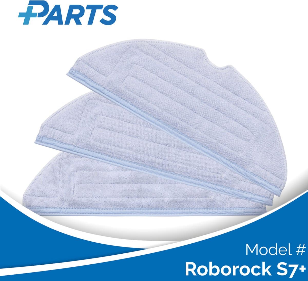 Roborock S7+ Dweilpads (3 Stuks, Plus.Parts® alternatief voor 8.02.0081) — afbeelding 1