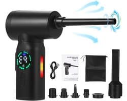 Elektrische Bladblazer - Reinigingsapparaat - Stofvrij Werken - Digitaal Scherm - 20.5 cm - Zwart