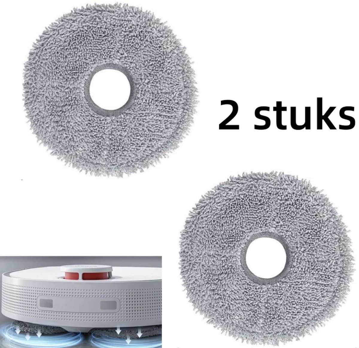 2 x Dweildoeken - Dweilpads- Robotstofzuiger dweil pads , Geschikt voor Dreame L10s Ultra, L10s Pro - Reiniging en decontaminatie — afbeelding 1