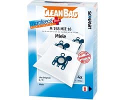 CleanBag stofzuigerzakken 4 stuks - Geschikt voor Miele S400i-S456i, S600-S658, S800-S858, S2000-S2999, S5000-S5999, S8000-S8999, Classic C1, Complete C2 & Complete C3 - GN - Inclusief 1 filter - Alternatief