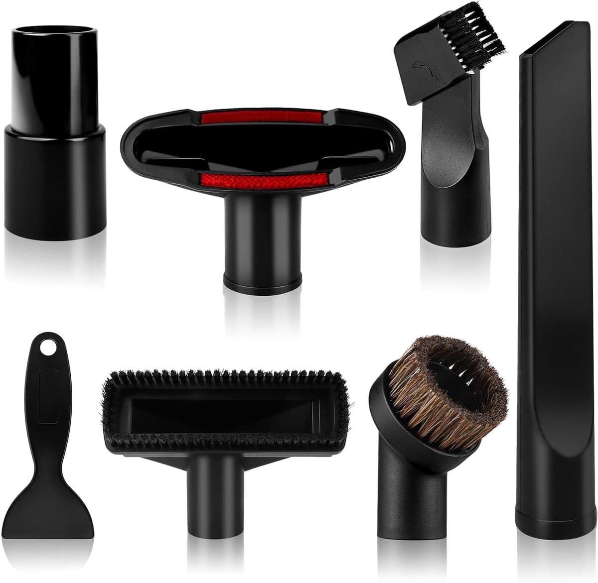 Allecto Premium - Set van 7 Universele Stofzuigeropzetstukken - 2-in-1 Zuigkop - Stofzuigeraccessoires met Lange Platte Kop - 32-35 mm - Voor Alle Stofzuigers — afbeelding 1