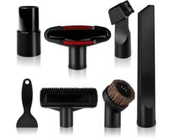 Allecto Premium - Set van 7 Universele Stofzuigeropzetstukken - 2-in-1 Zuigkop - Stofzuigeraccessoires met Lange Platte Kop - 32-35 mm - Voor Alle Stofzuigers