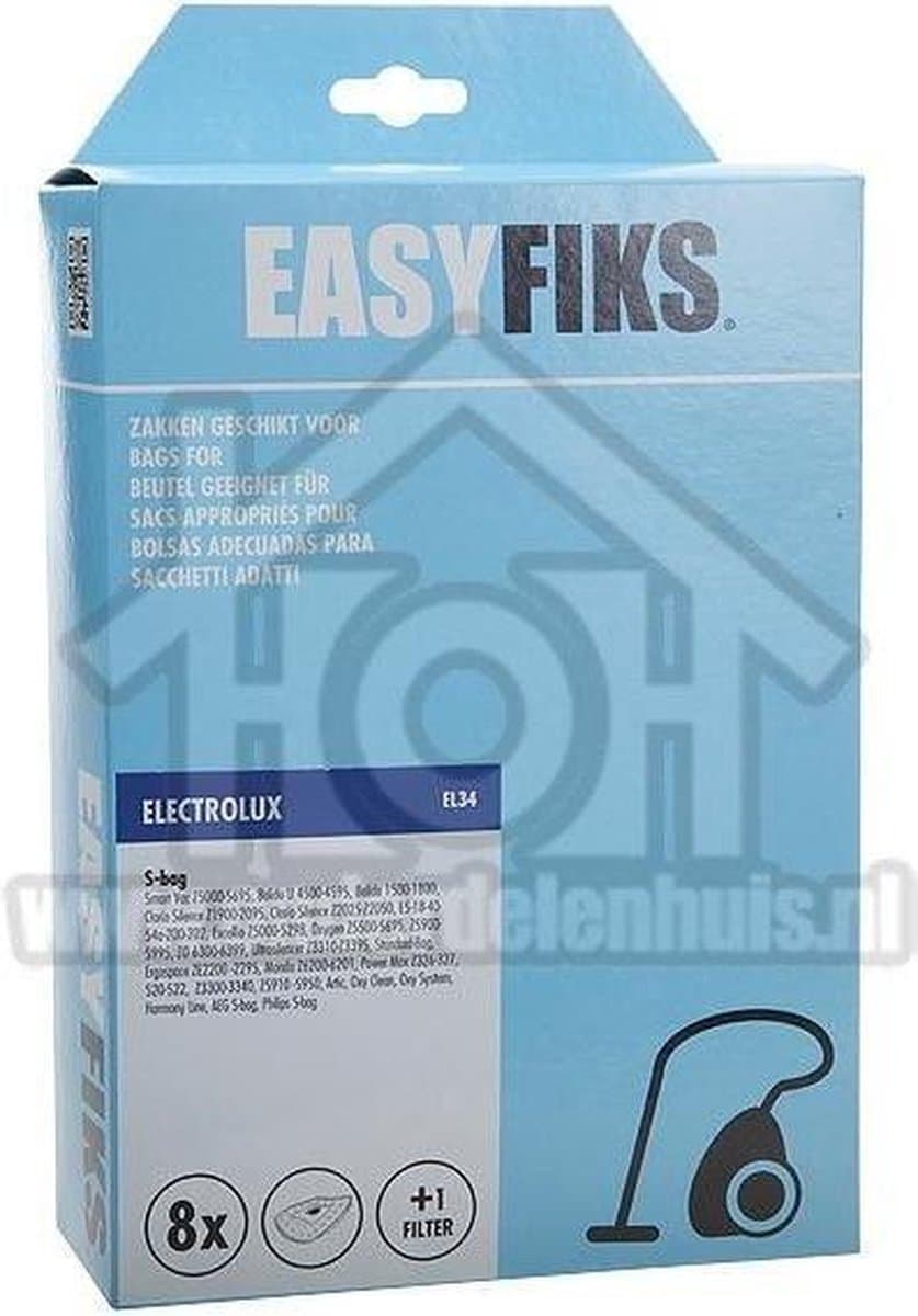 Easyfiks Stofzuigerzak S-BAG Micro Fleece 8 stuks Nw Stijl Oxygen Smartvac E201B 9002560598 — afbeelding 1