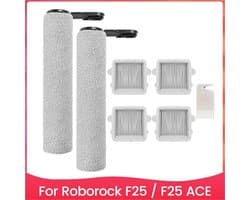 Vervangende accessoirekit Geschikt voor Roborock F25 / F25 ACE stofzuigers, inclusief 2 roterende borstels en 4 filters.