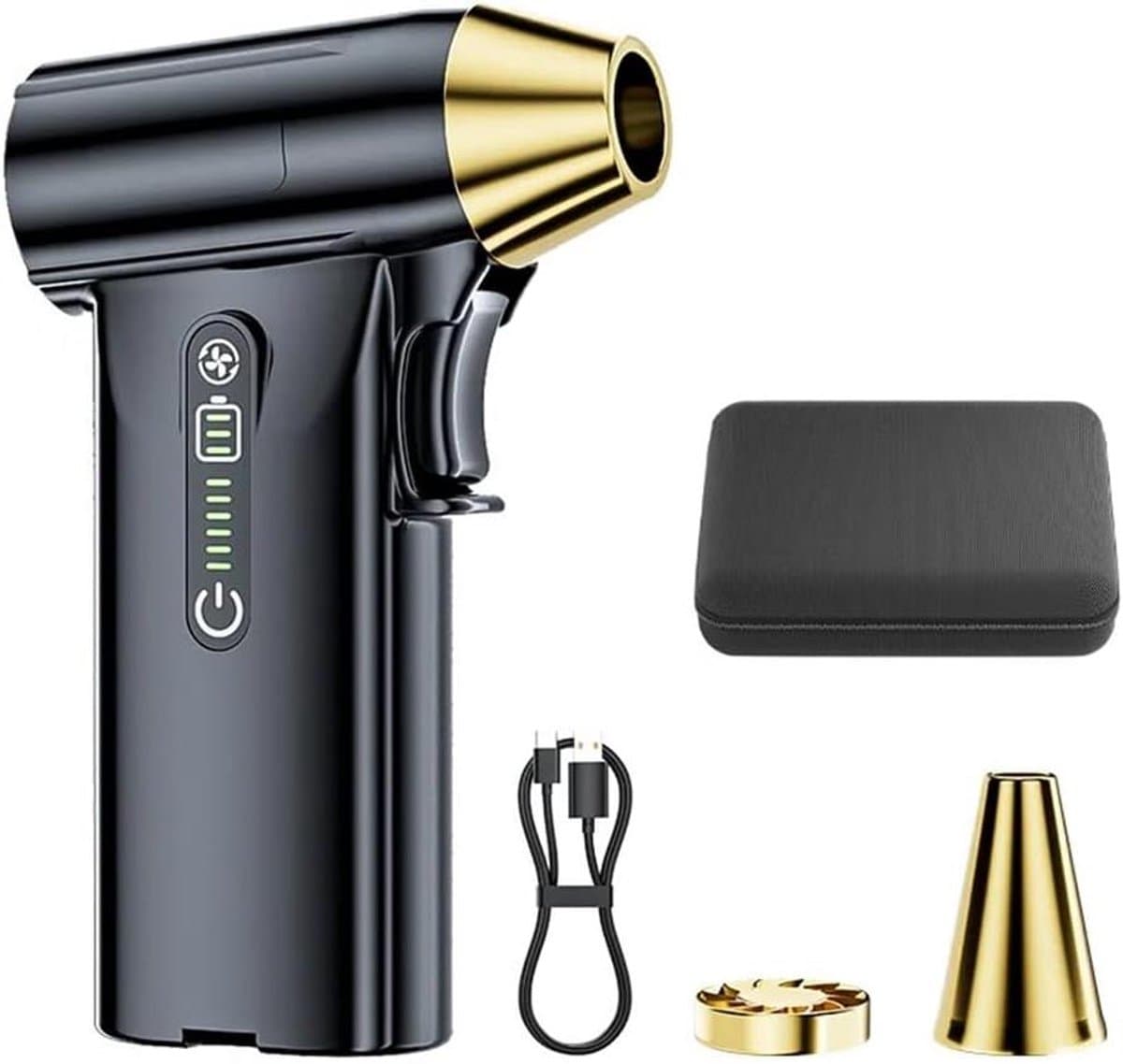 Handstofzuiger - Draagbare Bladblazer - Auto en Huis Reinigen - Krachtige 130000 RPM - 341.50 Gram - Zwart — afbeelding 1