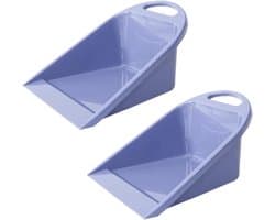 Stofblik Kunststof - Handwasbare pan - Bureau reinigen - Ergonomisch handvat - 28.5 cm - Blauw