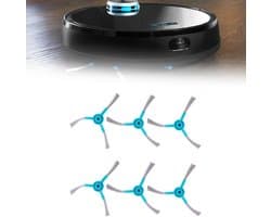 Dailygoods- Zijborstel 6 Stuks - Vervangingsonderdelen voor Conga 3090/3490/4090 - ABS Materiaal - Afmeting 11x11x4cm - Effectieve Hoekreiniging - Lichtgewicht 33g - Robotstofzuigerborstel