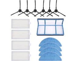 Vervangingsset (15 stuks) met reinigingsdoekjes, borstels en filters Geschikt voor de ILIFE ZACO V3 V3S V5 V5S V5S Pro V5x robotstofzuigers.