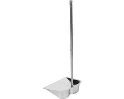 Stofblik met Steel - Metalen Vuilnischep - Efficiënt Schoonmaken - Extra Dik Roestvrij Staal - 80 cm Lengte - Zilverkleurig