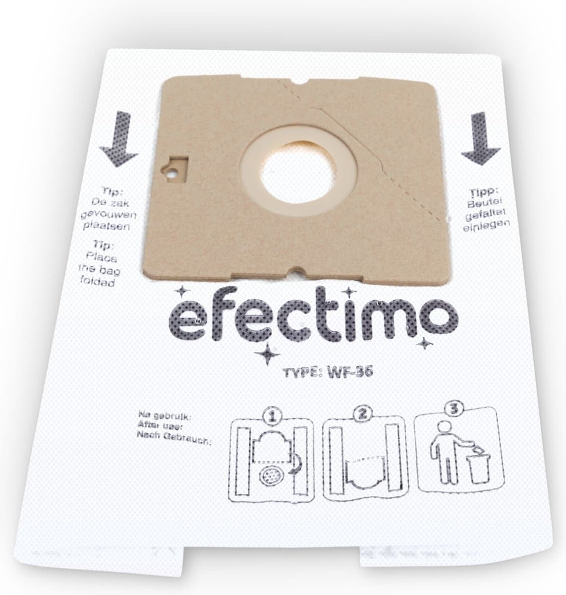 PH95 stofzuigerzakken van efectimo - 10 stuks - drielaags hoogwaardige microvezel zakken voor type PH95 - geschikt voor Inventum, Sauber, Princess en Blokker — afbeelding 1
