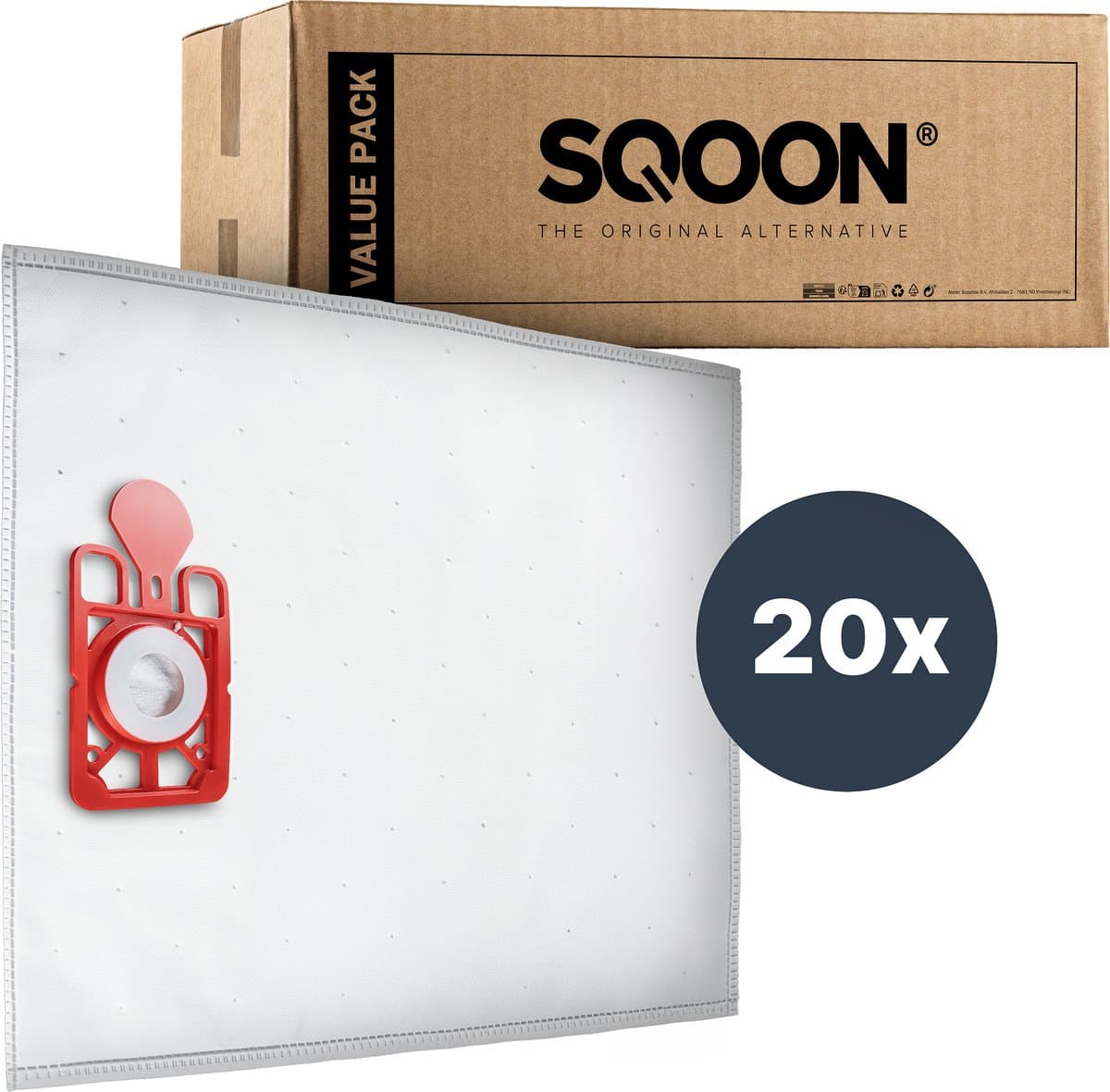 SQOON® Stofzuigerzakken geschikt voor Numatic Henry / James / PPR240 – Gelijk aan model: 604015 – High Filtration – 20 Stuks — afbeelding 1