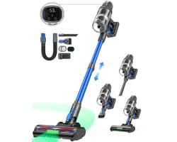 Ateroll Steelstofzuiger Draadloos -45000Pa - 60 Minuten - 9 in 1 - Afneembare Batterij