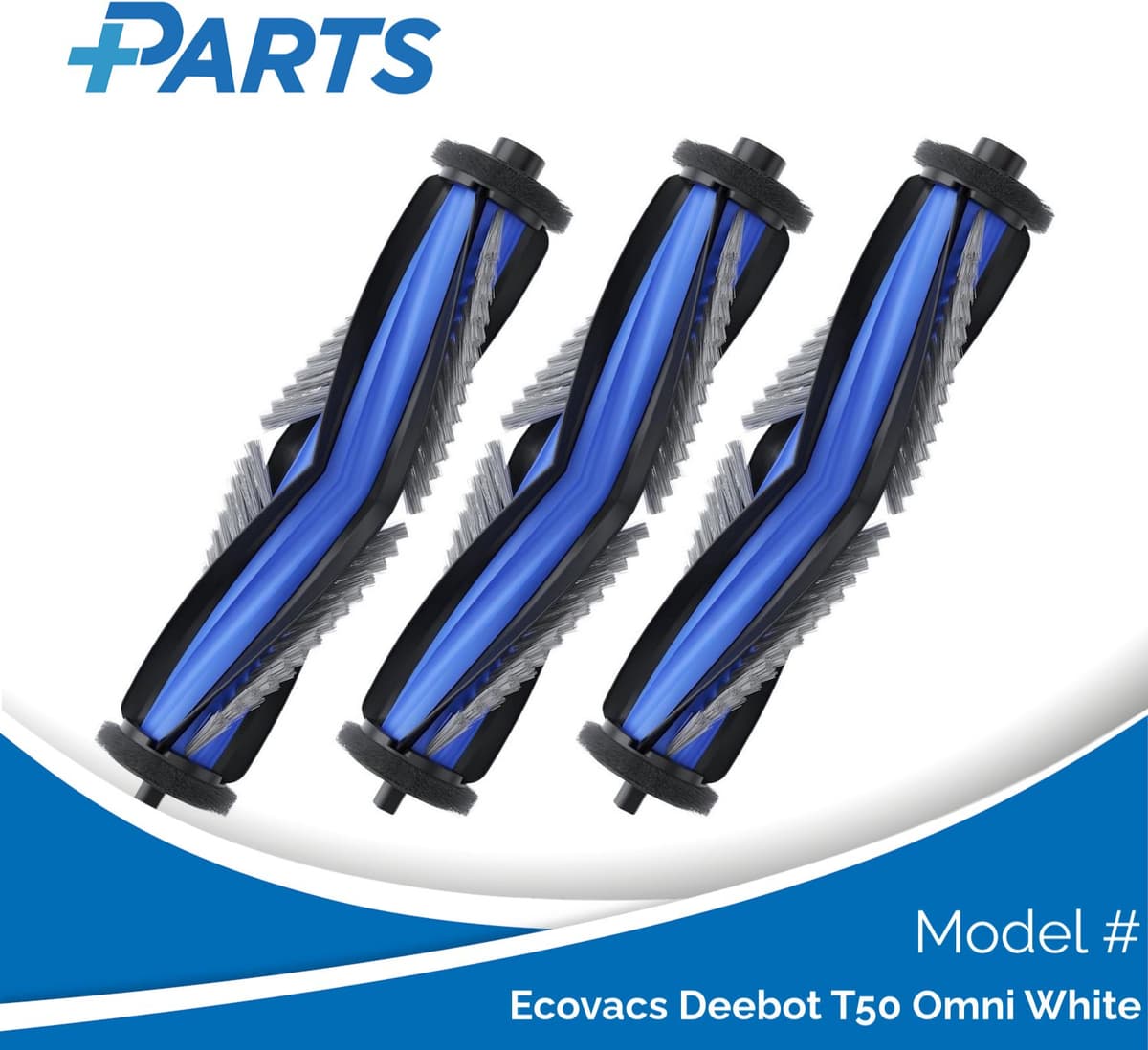 Ecovacs Deebot T50 Omni White Borstels (3 Stuks, Plus.Parts® alternatief voor DMB010027) — afbeelding 1