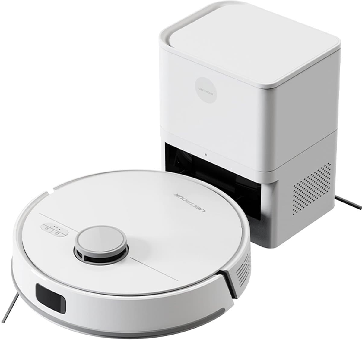 Robotstofzuiger Met Dweilfunctie - 5000 Pa Zuigkracht - Leegt Automatisch - 3-In-1 Dweilrobot - LDS LiDAR Navigatie - Voor Tapijt En Harde Vloeren - Wit — afbeelding 1