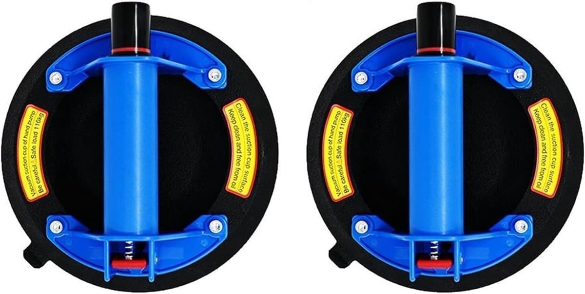 Vacuümzuignap - Glazen lifter - Zware objecten tillen - Verbeterde adsorptie - 8 inch - Zwart — afbeelding 1