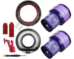 Dyson V11 en V15 Reparatie- en Onderhoudsset (Filters, Stofbakdeksel, Bovenste Afdichtingsring, Aan/Uit-Knop Vergrendeling, Plus.Parts® alternatief voor 970013-02)