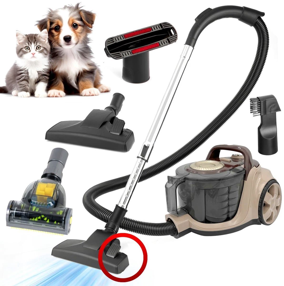 AG Stofzuiger Zonder Zak - Stofzuigers - Vacuum Cleaner Zakloos - Geschikt Voor Dierenharen - Sterke Zuigkracht - HEPA Filter - Compact, Licht & Krachtig - Gemakkelijk Schoon Te Maken - Champagne Edition — afbeelding 1