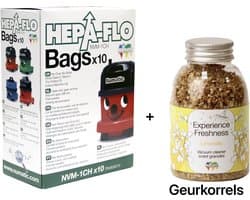 Numatic - Stofzuigerzakken + Geurkorrels (limonella geur) - Hepa flo bags - Voor Henry/Hetty - NVM 1CH X10 - COMBIDEAL