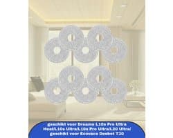 10 stuks dweilmop geschikt voor Dreame L10s Pro Ultra Heat/L10s Ultra/L10s Pro Ultra/L20 Ultra/ geschikt voor Ecovacs Deebot T30 robotstofzuiger, microvezel, zacht, wasbaar en herbruikbaar, vervangende
