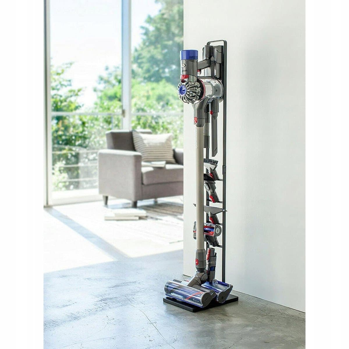 Rosfix Houder Vloerstand Metalen Basis 4 Houder voor Mondstukken - 22x29cm, 127cm - Geschikt voor Dyson — afbeelding 1