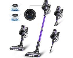 Draadloze stofzuiger, Inse, S7P, paars, 6-in-1 lichtgewicht handgreep stofzuiger, 26kPa, 45 minuten looptijd, 65dB, 265W, 1L